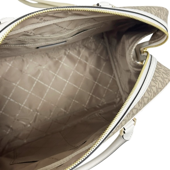 Michael Kors Jet Set Travel Large Weekender Light Cream MK Signature Miami - Picture 5 of 5